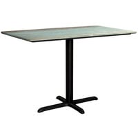 Lancaster Table & Seating Excalibur 27 1/2" x 47 3/16" Rectangular Table with Textured Canyon Painted Metal Finish and Cross Base Plate