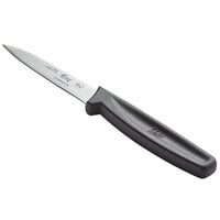 Choice 3 1/4" Smooth Edge Paring Knife with Black Handle