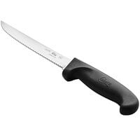 Choice 6" Serrated Edge Utility Knife with Black Handle