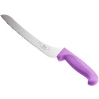 Choice 9" Offset Serrated Edge Bread Knife with Purple Handle