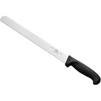 Choice 12" Serrated Edge Slicing / Bread Knife with Black Handle