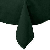 Intedge 64" x 110" Rectangular Hunter Green Hemmed 65/35 Poly/Cotton Blend Cloth Table Cover