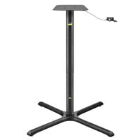 FLAT Tech KX36 36 inch x 36 inch Self-Stabilizing Black Table Base with Height Adjusting Pneumatic Post