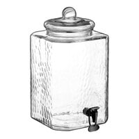 Acopa 5 Gallon Hammered Glass Hands-Free Beverage Dispenser