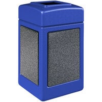 Commercial Zone 720331K StoneTec 42 Gallon Square Blue Open Top Decorative Waste Receptacle with Pepperstone Panels