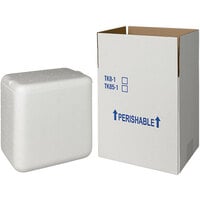 Insulated Shipping Box with Foam Cooler 8 3/8" x 6 5/8" x 9" - 1" Thick