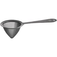 Arcoroc by Chris Adams MT004 Mix Collection 8 3/4" x 3 1/8" Matte Black Stainless Steel Fine Mesh Strainer by Arc Cardinal