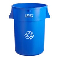 Lavex 44 Gallon Blue Round Commercial Recycling Can
