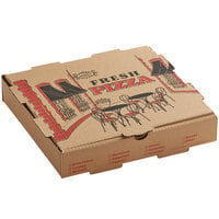 Choice 10 inch x 10 inch x 2 inch Kraft Corrugated Pizza Box Bulk Pack - 50/Bundle