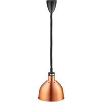 ServIt HLR85CR Retractable Cord Ceiling Mount Heat Lamp with Modern Copper Finish Round Dome Shade