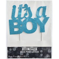 Creative Converting 335053 Blue Glitter "It's a Boy" Cake Topper