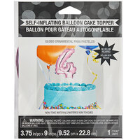 Creative Converting 337521 9" Pink "4" Balloon Cake Topper