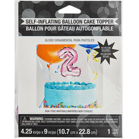 Creative Converting 337523 9" Pink "2" Balloon Cake Topper
