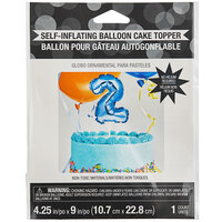Creative Converting 337533 9" Blue "2" Balloon Cake Topper