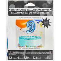 Creative Converting 9" Blue "9" Balloon Cake Topper 337530