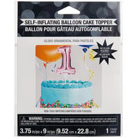 Creative Converting 337524 9" Pink "1" Balloon Cake Topper
