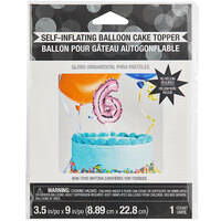 Creative Converting 9" Pink "6" Balloon Cake Topper 337518