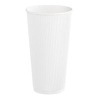 Choice 20 oz. Double Wall Ripple White Paper Hot Cup - 25/Pack