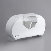 San Jamar R4070WHCL Summit Double Roll Jumbo Toilet Tissue Dispenser - White
