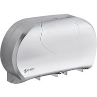 San Jamar R4070SS Summit Double Roll Jumbo Toilet Tissue Dispenser - Silver