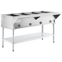 ServIt EST-4WS Four Pan Sealed Well Electric Steam Table with Adjustable Undershelf - 208/240V, 3000W