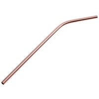 Acopa 8 1/2" Copper Stainless Steel Reusable Bent Straw - 12/Pack