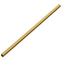 Acopa 5 1/2" Gold Stainless Steel Reusable Straight Straw - 12/Pack