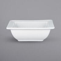 RAK Porcelain CHPCLSB14 Charm 10.8 oz. Bright White Embossed Square Porcelain Salad Bowl - 12/Case
