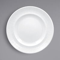 RAK Porcelain SOPCLFP28 Soul 11" Bright White Embossed Wide Rim Round Flat Porcelain Plate - 12/Case