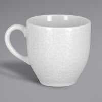 RAK Porcelain CHPCLCU09 Charm 3.05 oz. Bright White Embossed Porcelain Espresso Cup - 12/Case