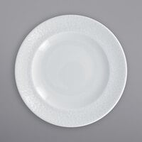 RAK Porcelain CHPCLFP21 Charm 8 1/4" Bright White Embossed Wide Rim Porcelain Plate - 24/Case