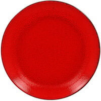 RAK Porcelain FRNNPR27RD Fire 10 5/8" Red Flat Porcelain Coupe Plate - 12/Case