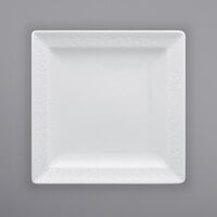 RAK Porcelain CHPCLSP17 Charm 6 3/4" Bright White Embossed Square Porcelain Plate - 12/Case