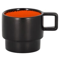 RAK Porcelain FRNOCU09OR Fire 3 oz. Orange Porcelain Stackable Espresso Cup - 12/Case