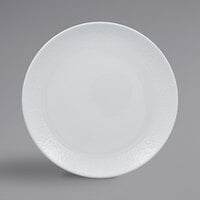 RAK Porcelain CHPONPR24 Charm 9 7/16" Bright White Embossed Round Flat Coupe Porcelain Plate - 12/Case