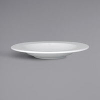 RAK Porcelain HMPASDP28 Helm 11" Bright White Embossed Wide Rim Round Deep Porcelain Plate - 12/Case