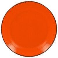 RAK Porcelain FRNNPR27OR Fire 10 5/8" Orange Flat Porcelain Coupe Plate - 12/Case