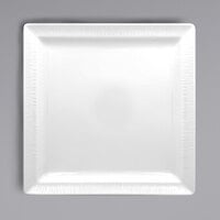 RAK Porcelain SOPCLSP27 Soul 10 5/8" Bright White Embossed Square Flat Porcelain Plate - 12/Case