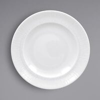 RAK Porcelain SOPCLFP21 Soul 8 1/4" Bright White Embossed Wide Rim Round Flat Porcelain Plate - 24/Case