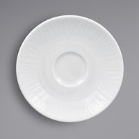 RAK Porcelain SOPCLSA13 Soul 5 1/8" Bright White Embossed Porcelain Saucer - 12/Case