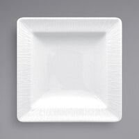 RAK Porcelain SOPCLSP12 Soul 4 3/4" Bright White Embossed Square Flat Porcelain Plate - 6/Case