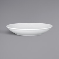 RAK Porcelain CHPONDC26 Charm 10 1/4" Bright White Embossed Round Deep Coupe Porcelain Plate - 12/Case