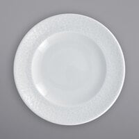 RAK Porcelain CHPCLFP17 Charm 6 3/4" Bright White Embossed Wide Rim Porcelain Plate - 24/Case