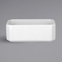 RAK Porcelain SOPBASH01 Soul 4 3/8" x 2 3/4" Bright White Embossed Porcelain Sugar Caddy - 6/Case