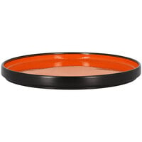 RAK Porcelain FRNOLD27OR Fire 10 5/8" Orange Rimless Flat Porcelain Plate / Deep Plate Lid - 6/Case