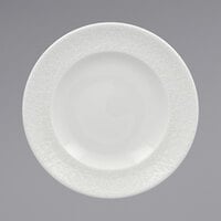 RAK Porcelain CHPCLFP19 Charm 7 7/16" Bright White Embossed Wide Rim Porcelain Plate - 24/Case