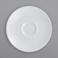 RAK Porcelain CHPCLSA17 Charm 6 5/8" Bright White Embossed Round Porcelain Saucer - 12/Case