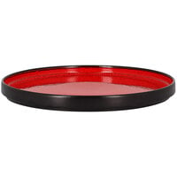 RAK Porcelain FRNOLD27RD Fire 10 5/8" Red Rimless Flat Porcelain Plate / Deep Plate Lid - 6/Case