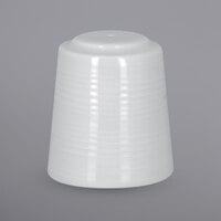 RAK Porcelain HMPASPS01 Helm 1.75 oz. Bright White Embossed Porcelain Pepper Shaker - 6/Case