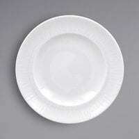 RAK Porcelain SOPCLFP17 Soul 6 3/4" Bright White Embossed Wide Rim Round Flat Porcelain Plate - 24/Case